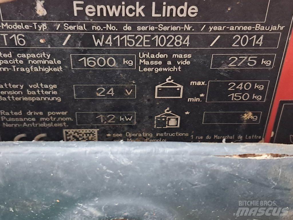 Linde T16 Zemie palešu pacēlāji
