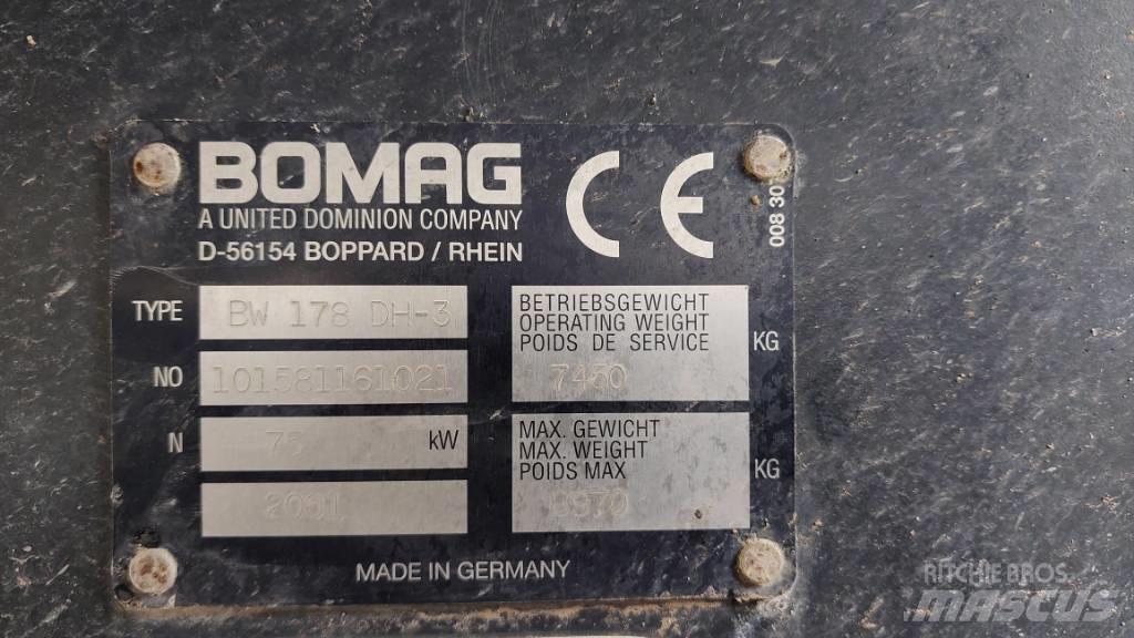 Bomag BW 178 D H-3 Divvalču grunts veltņi