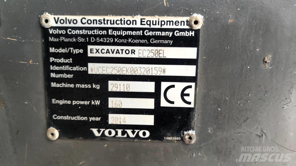 Volvo EC 250 EL Kāpurķēžu ekskavatori