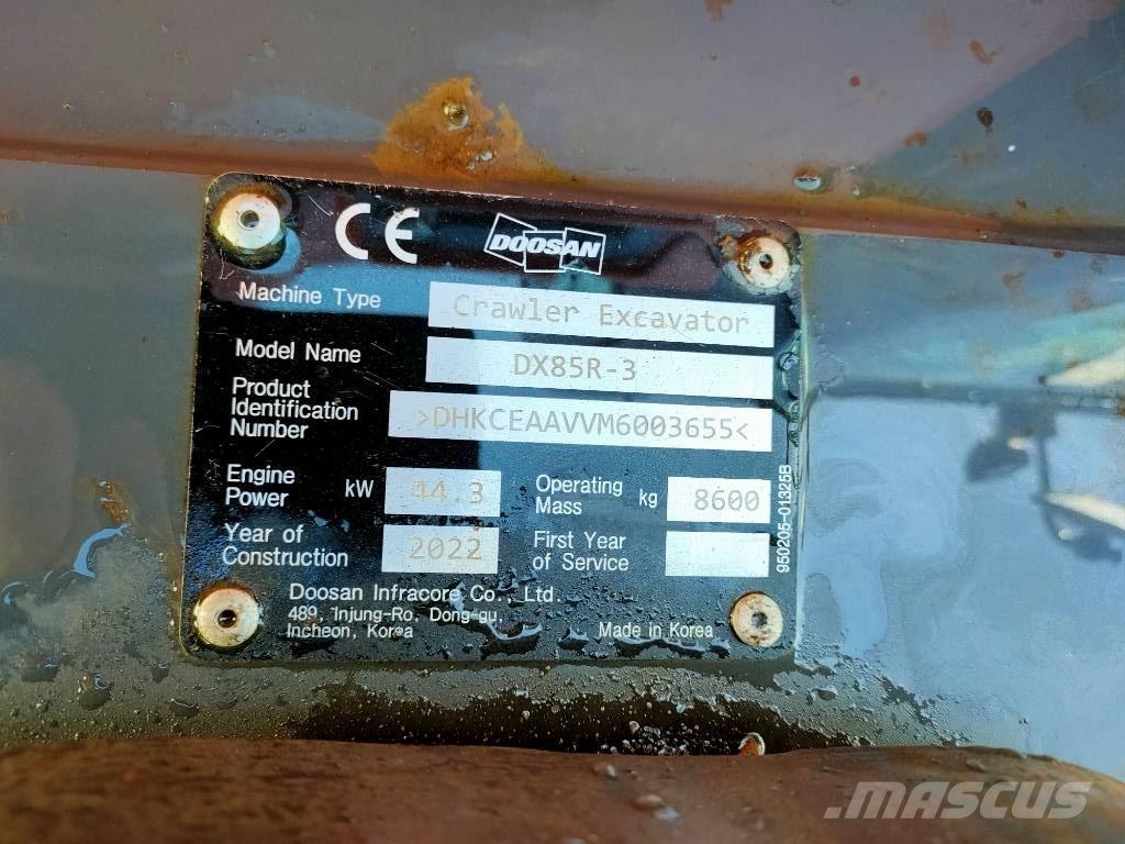 Doosan DX85R-3 Mini ekskavatori < 7 t