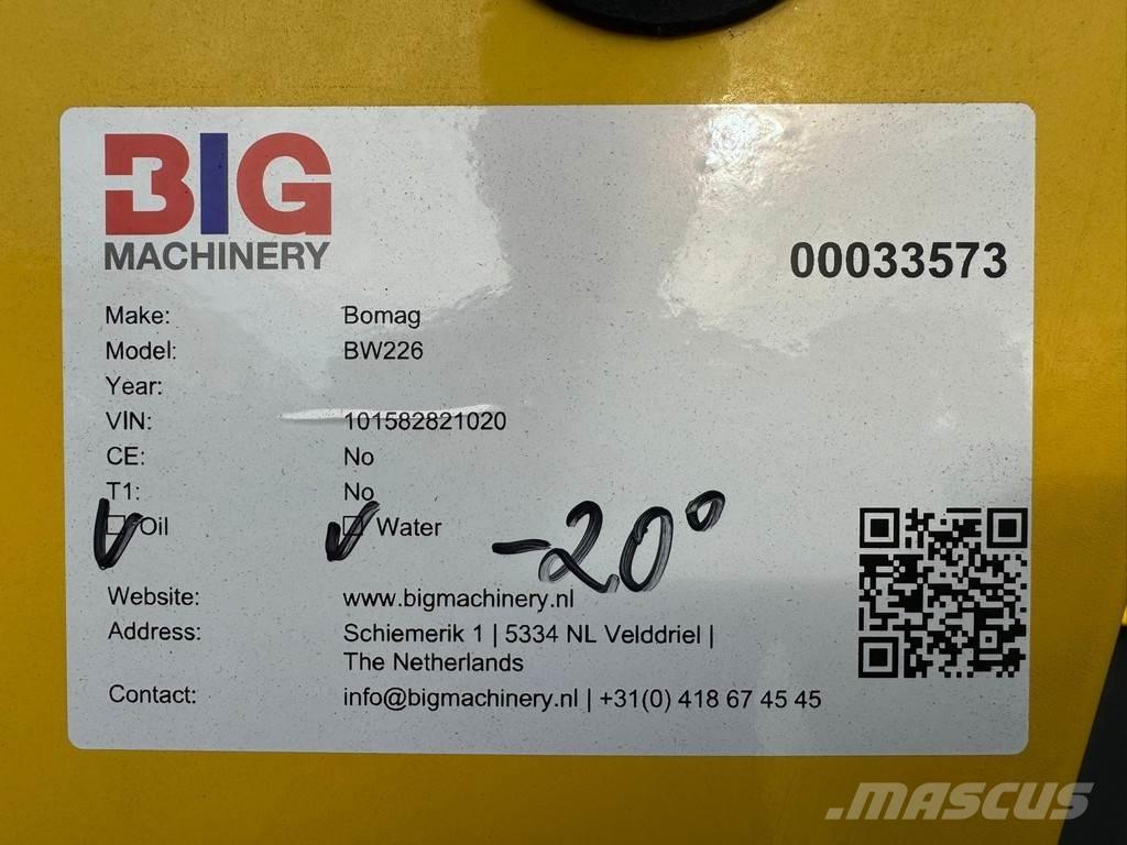 Bomag BW226 Vienvalča grunts veltņi