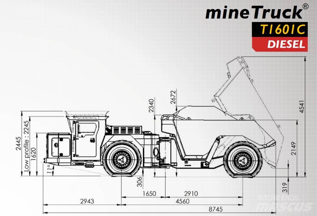  Aramine T1601C Pazemes kalnrūpniecības kravas automašīnas