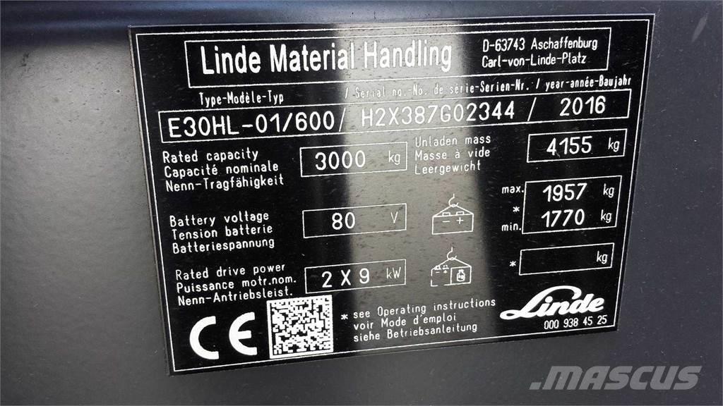Linde E30/600HL Elektriskie iekrāvēji
