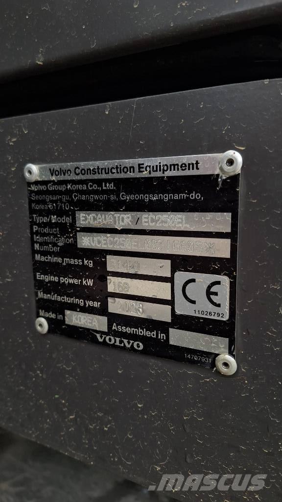 Volvo EC 250 EL Kāpurķēžu ekskavatori
