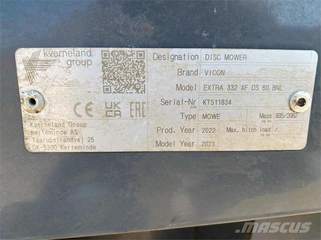 Vicon EXTRA 332 XF Pļaujmašīnas