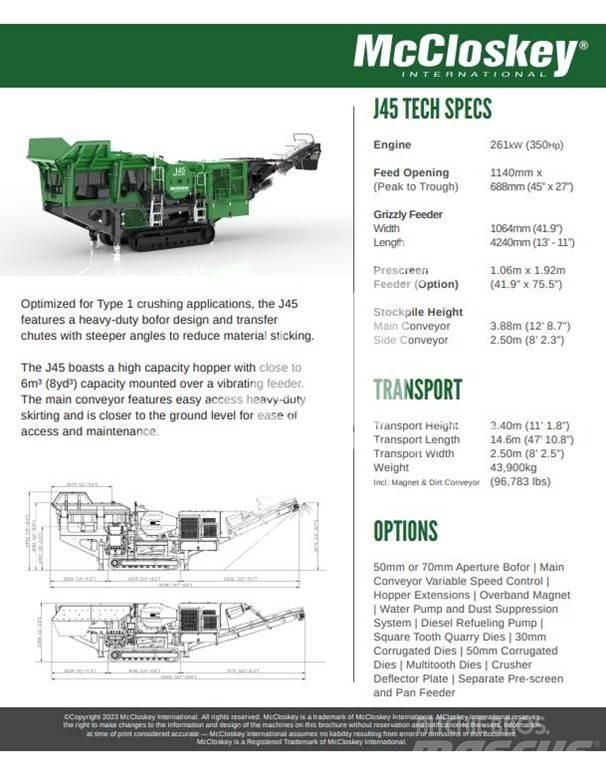 McCloskey J45 Drupinātāji
