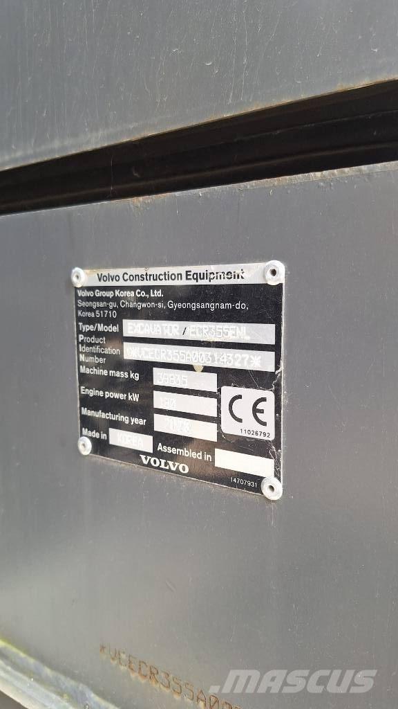 Volvo ECR 355 ENL Kāpurķēžu ekskavatori