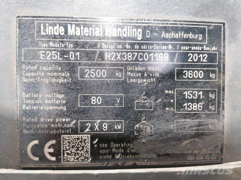 Linde E25L-01 Elektriskie iekrāvēji