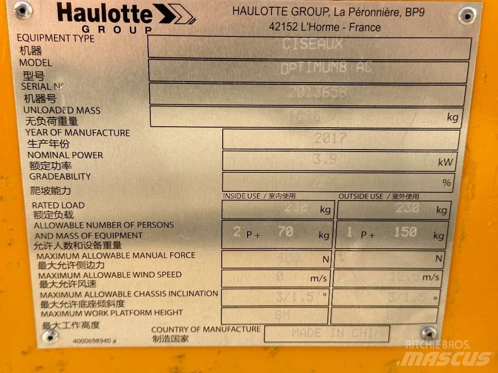 Haulotte OPTIMUM 8 Šķerveida pacēlāji