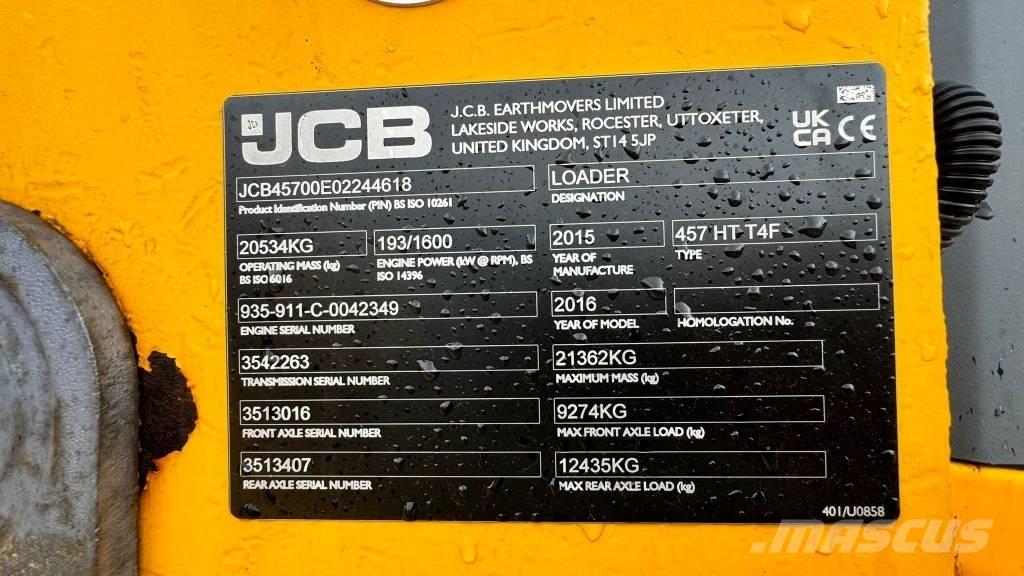 JCB 457 HT Iekrāvēji uz riteņiem