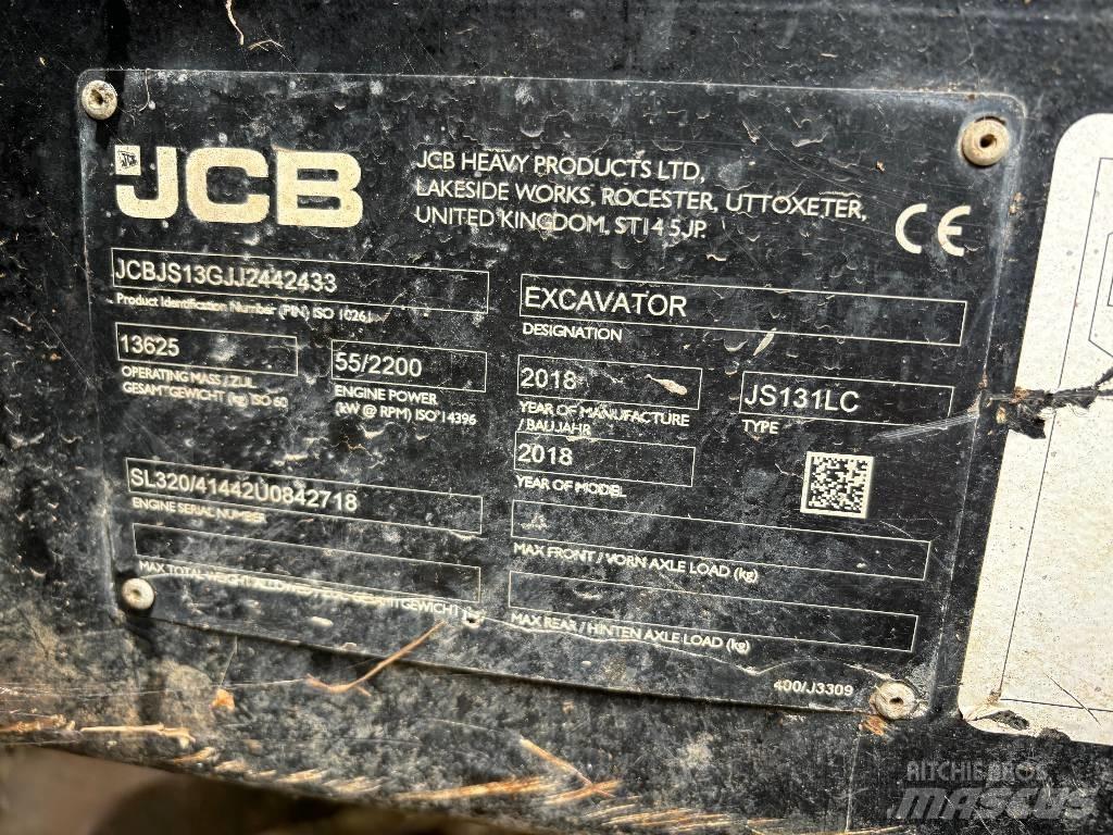 JCB JS 131 LC Kāpurķēžu ekskavatori