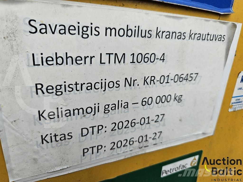 Liebherr LTM 1060 Smagās mašīnas ar celtni