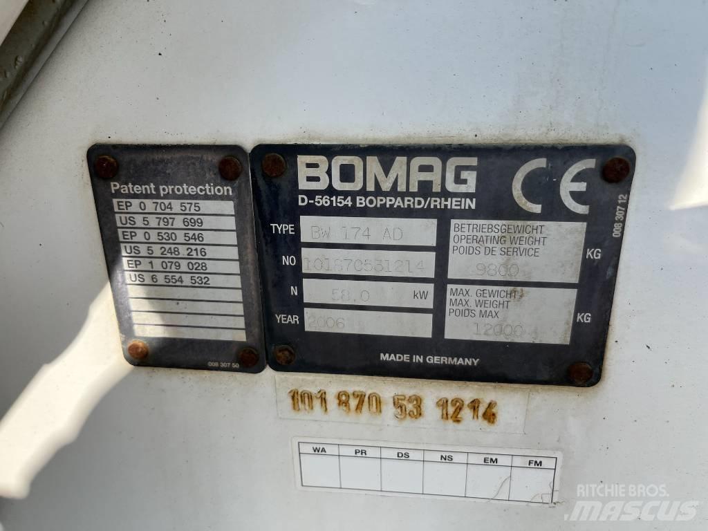 Bomag BW 174 AD Divvalču grunts veltņi