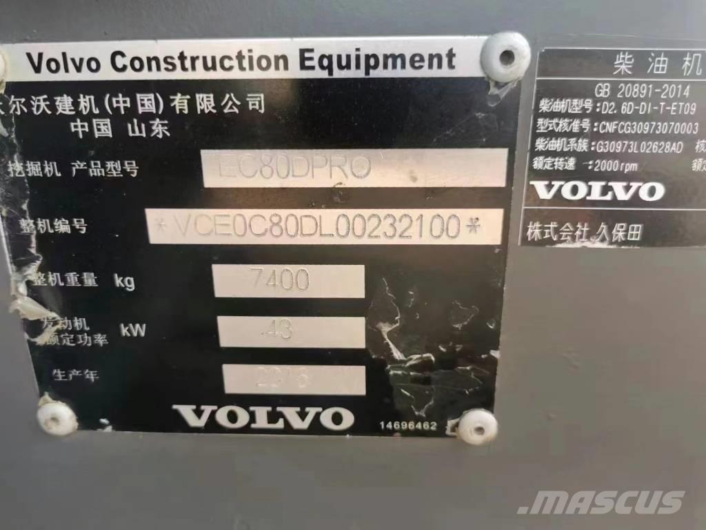 Volvo EC 80D PRO Kāpurķēžu ekskavatori
