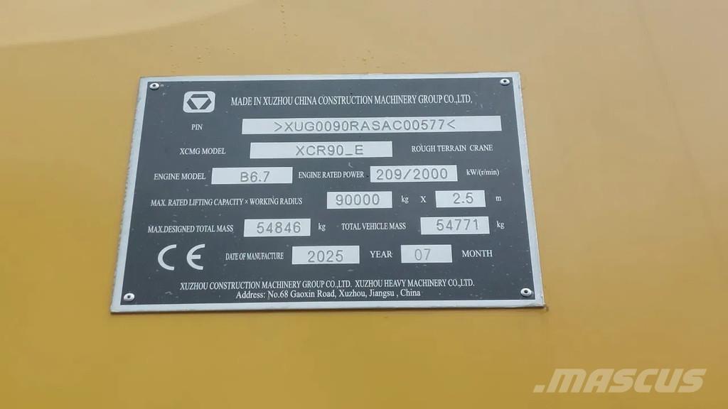 XCMG XCR90_E Celtņi nelīdzenām virsmām
