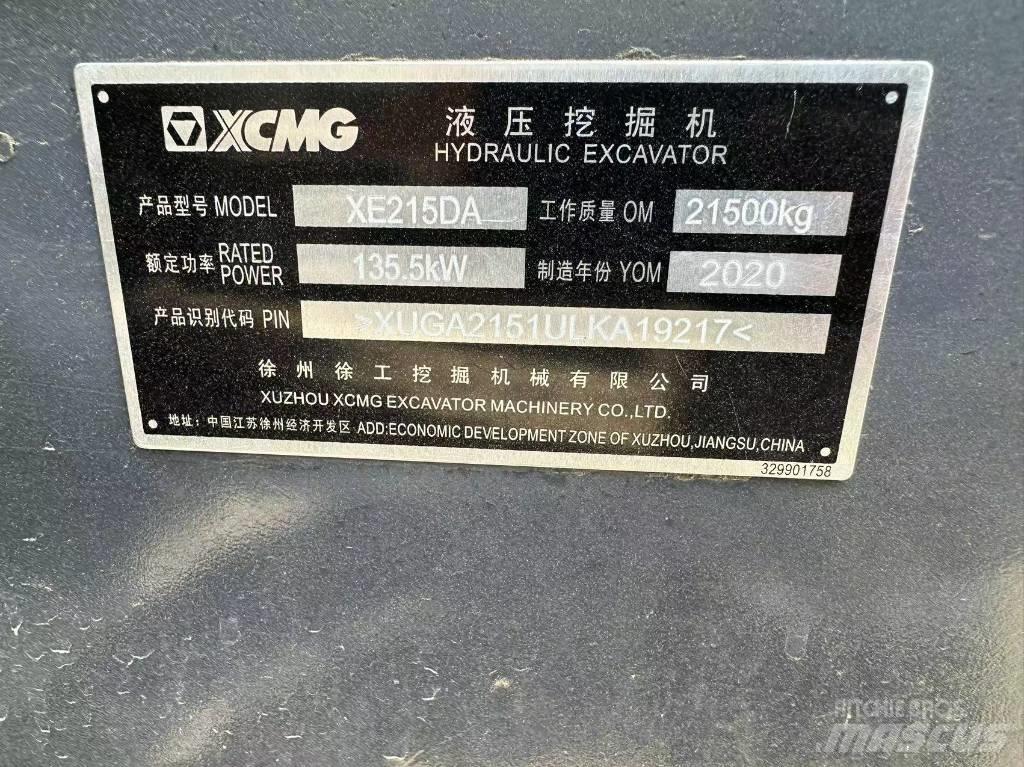 XCMG XE 215 DA Kāpurķēžu ekskavatori