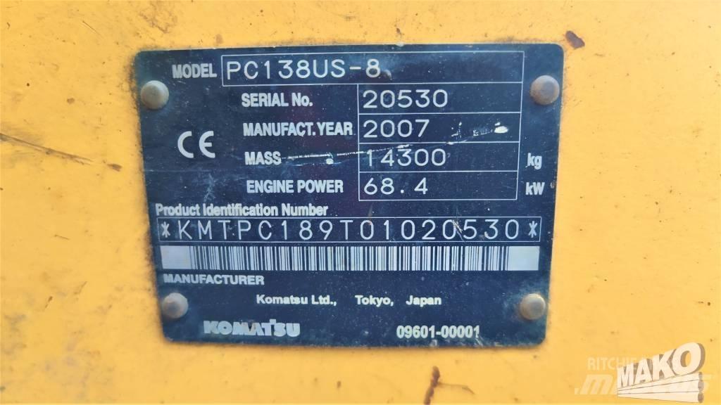 Komatsu PC 138 US-8 Kāpurķēžu ekskavatori