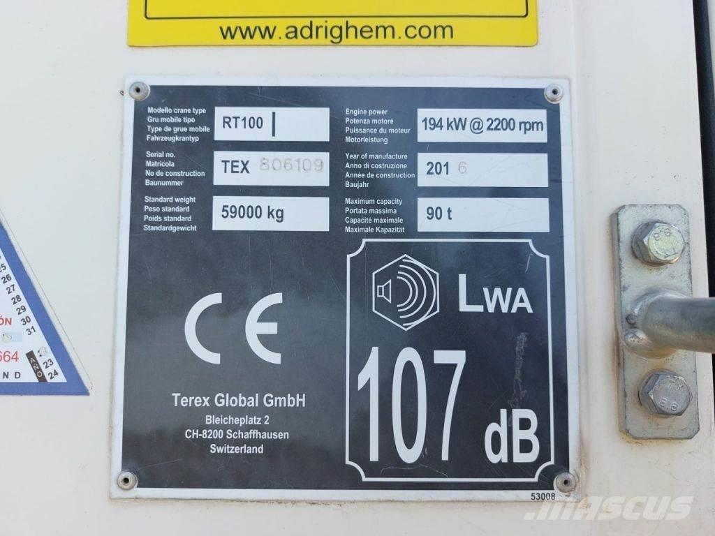 Terex RT100 Celtņi nelīdzenām virsmām