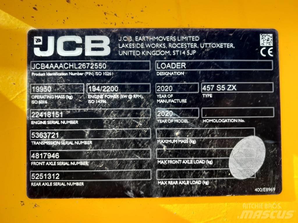 JCB 457 ZX Iekrāvēji uz riteņiem