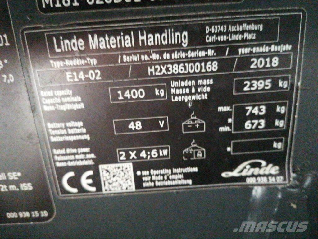 Linde E14-02 Elektriskie iekrāvēji