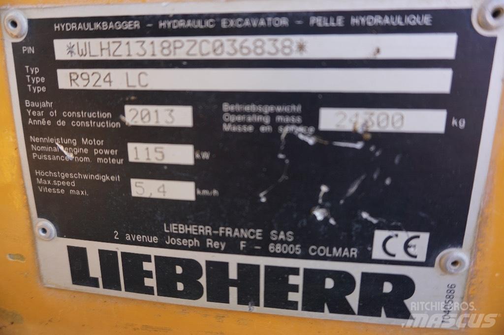 Liebherr R 924 LC Kāpurķēžu ekskavatori