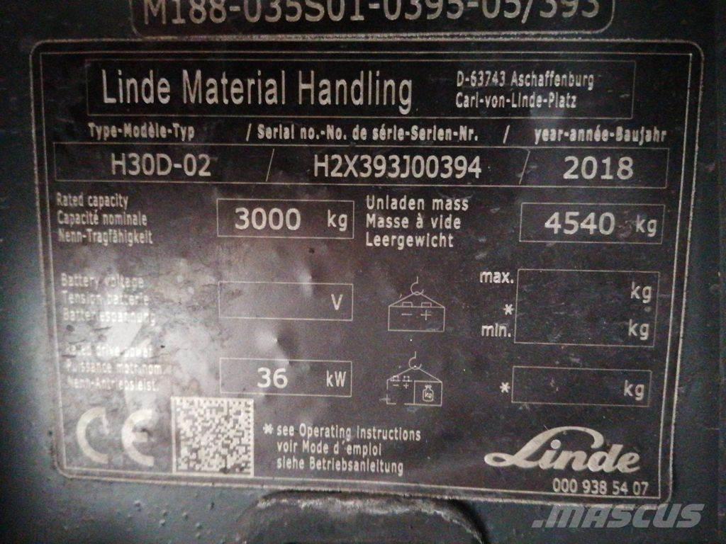 Linde H30D-02 Tehnika ar dīzeļa dzinēju