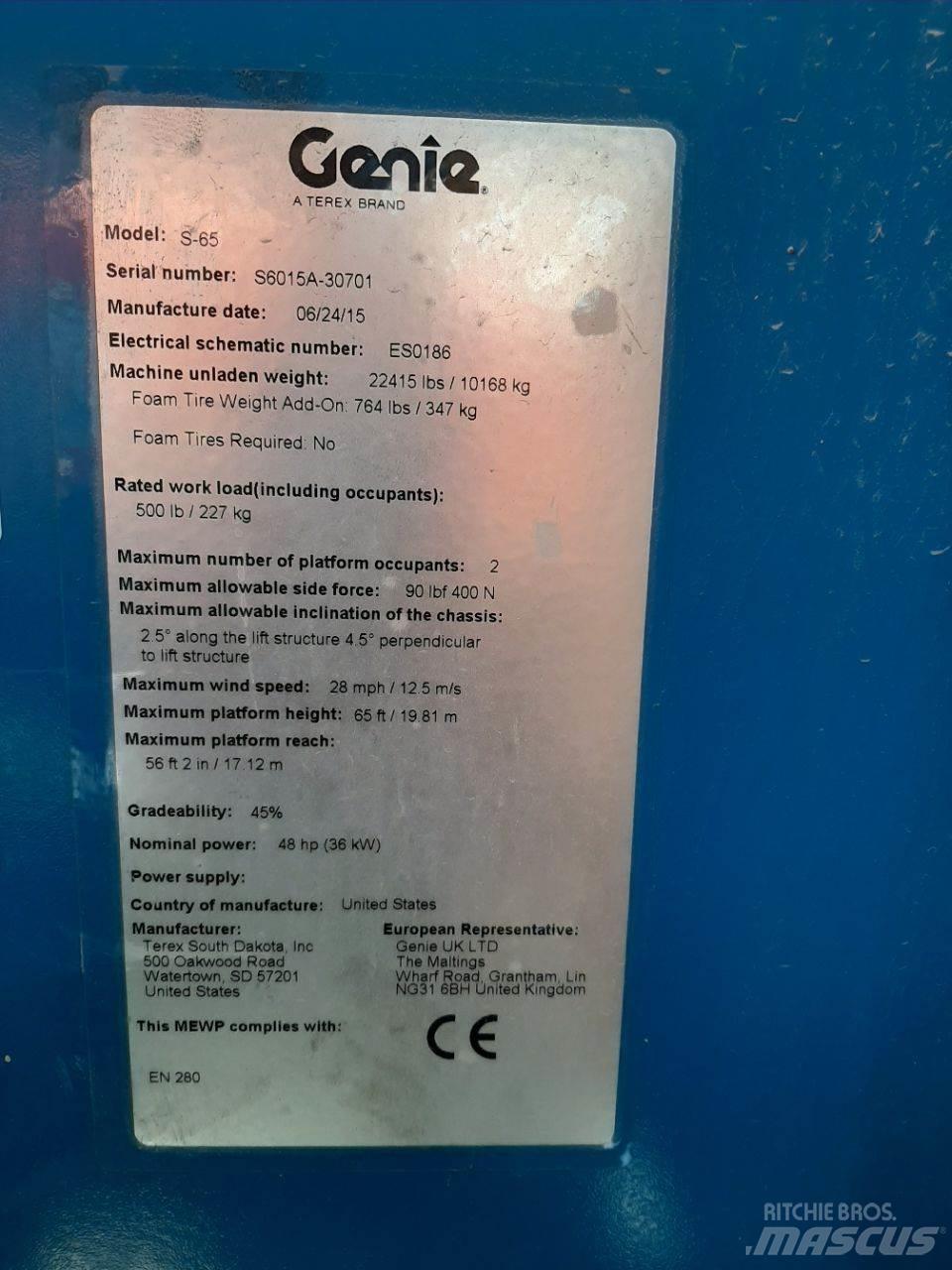 Genie S65 Teleskopiskie pacēlāji