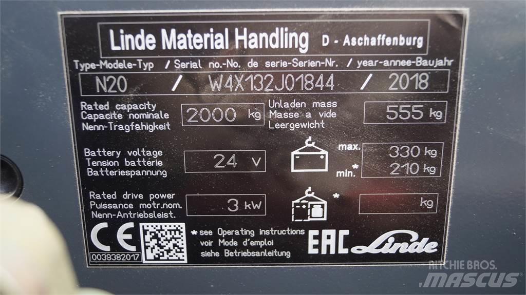 Linde N20 kurz Pasūtījumu savācējs mazam augstumam