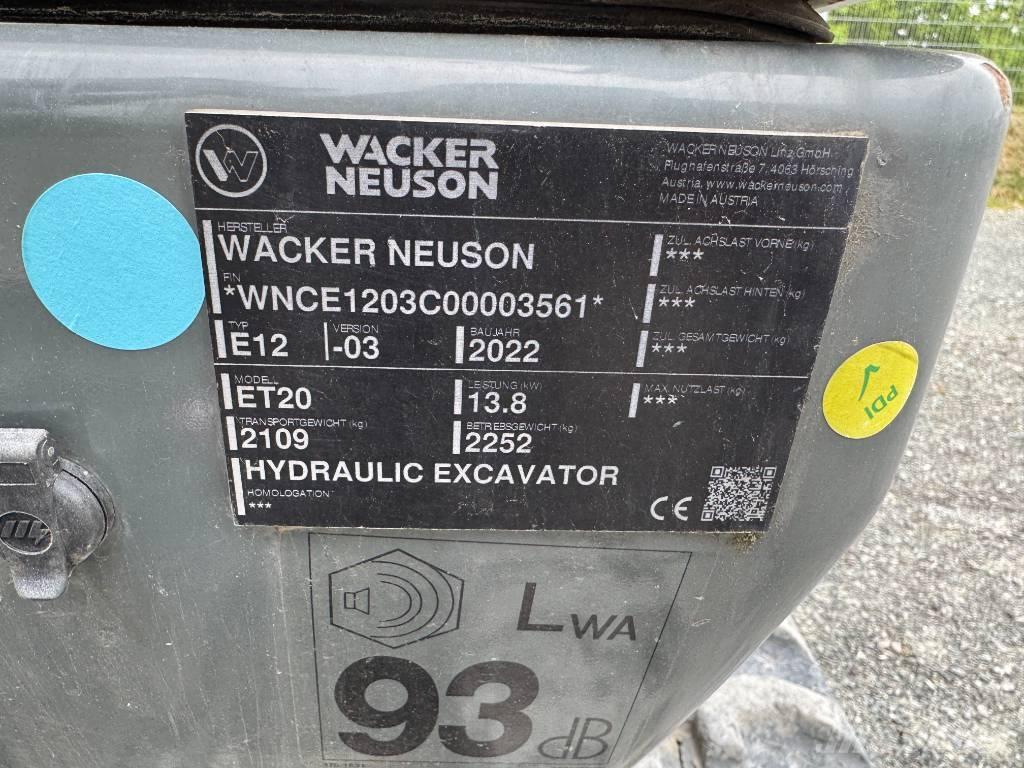 Wacker Neuson ET20 Kāpurķēžu ekskavatori