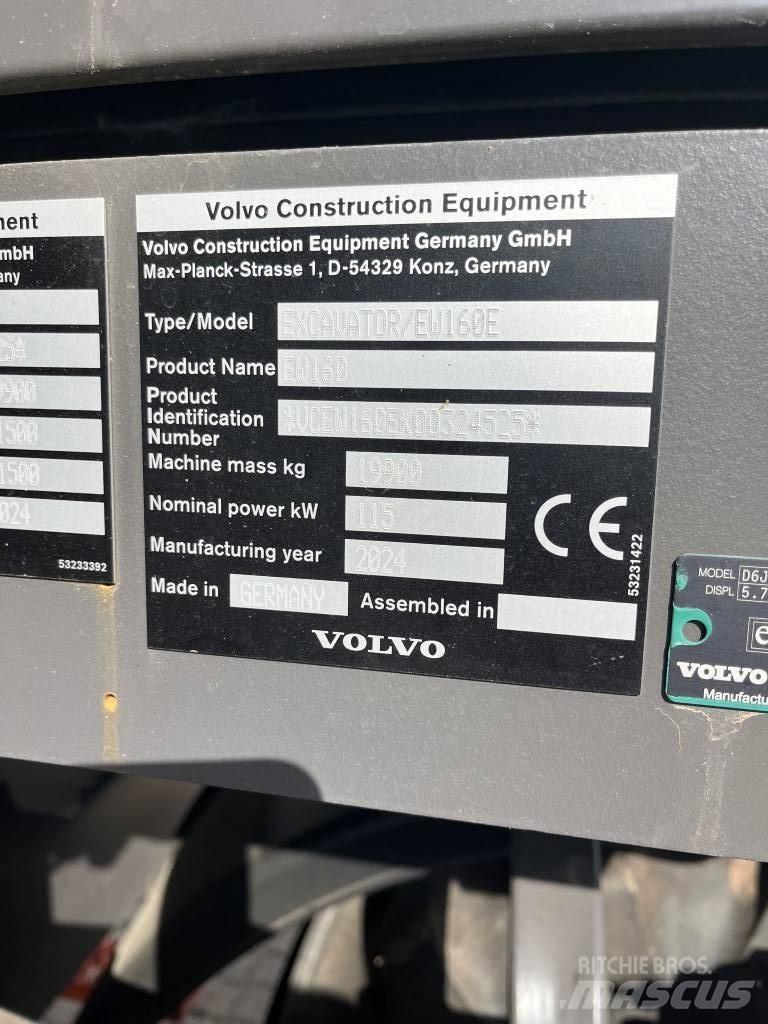 Volvo EW160E Ekskavatori uz riteņiem