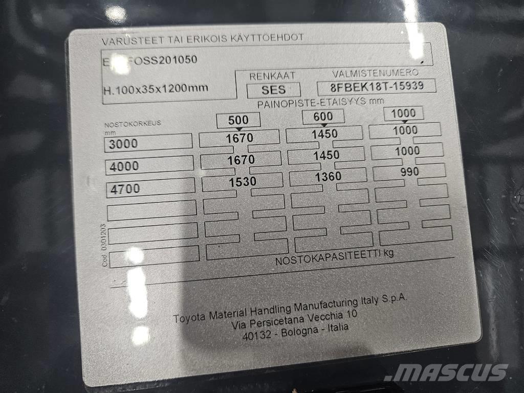 Toyota 8 FBEK 18 T Elektriskie iekrāvēji