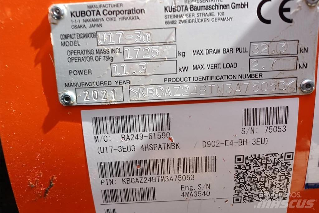Kubota U 17-3 Mini ekskavatori < 7 t