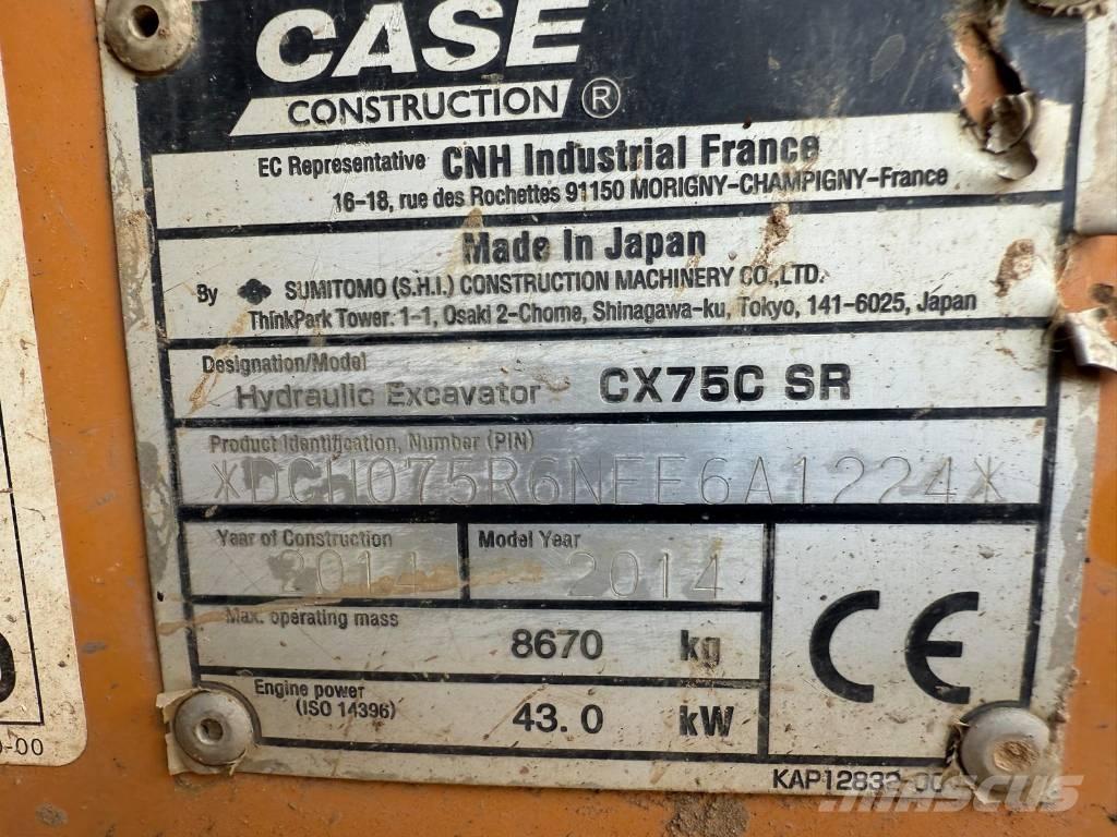 CASE CX 75 C SR Vidēja lieluma ekskavatori 7 t - 12 t