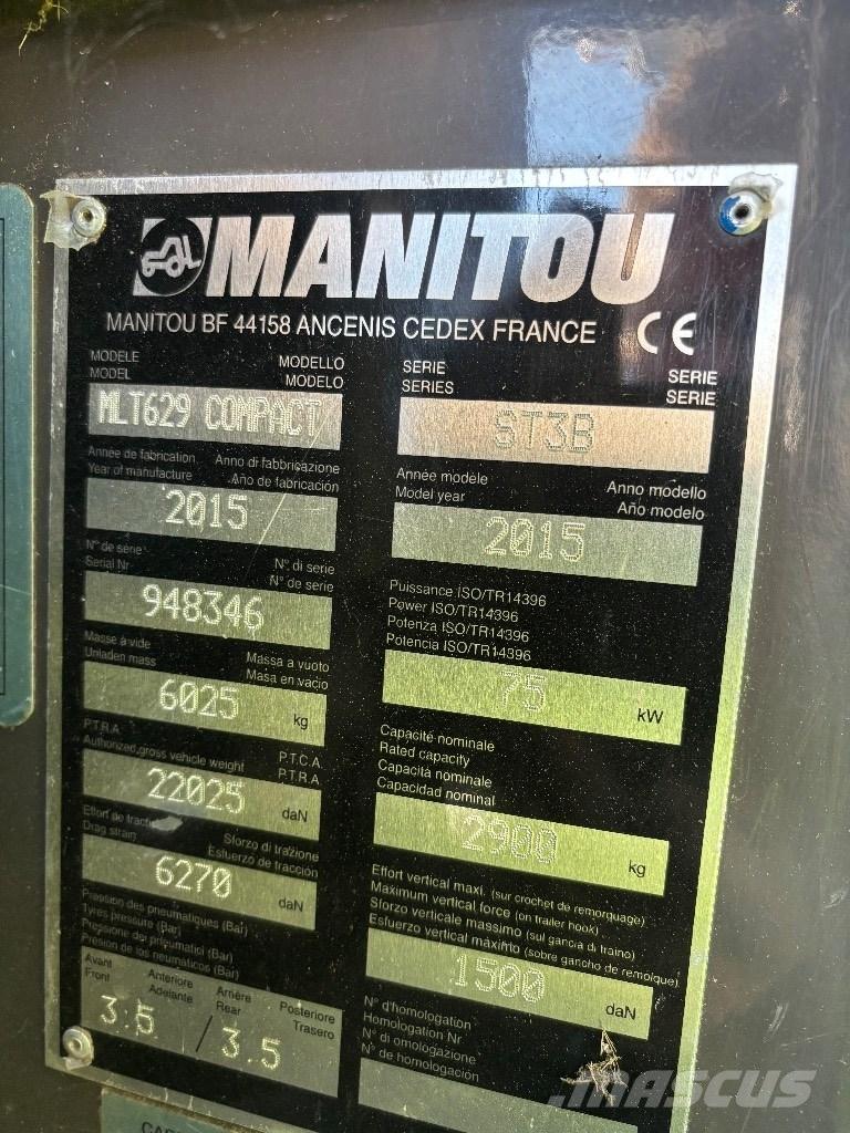 Manitou MLT 629 Teleskopiskie manipulatori