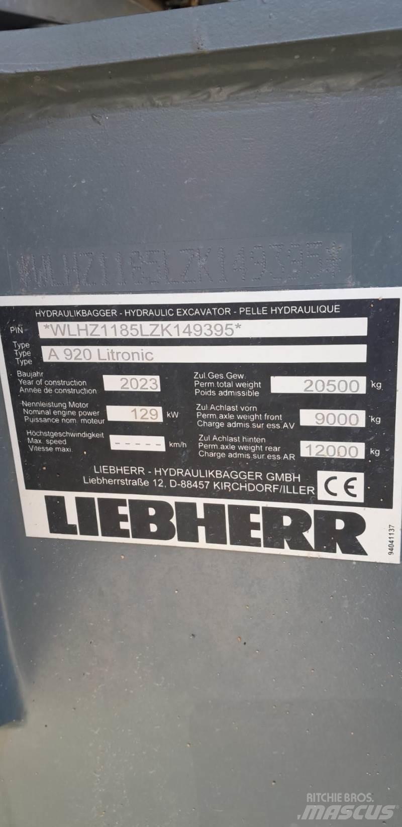 Liebherr A920 Ekskavatori uz riteņiem