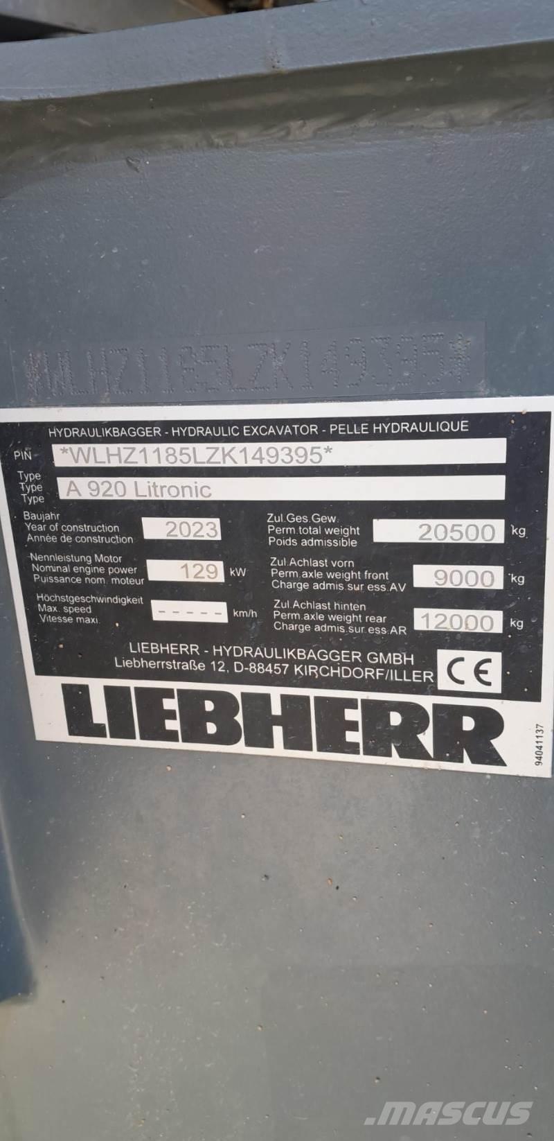 Liebherr A920 Ekskavatori uz riteņiem