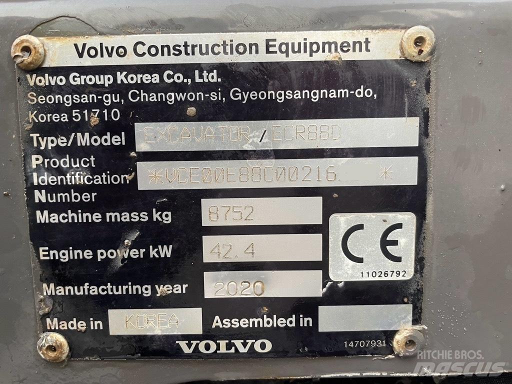 Volvo ECR 88 D PRO Vidēja lieluma ekskavatori 7 t - 12 t