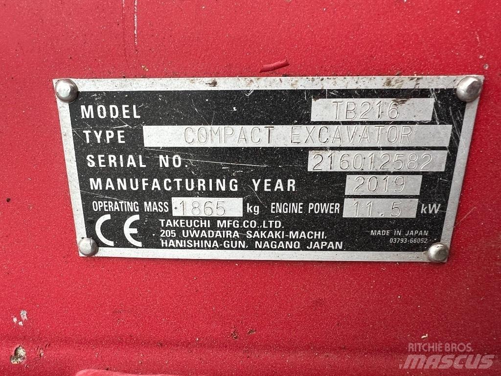 Takeuchi TB 216 Mini ekskavatori < 7 t