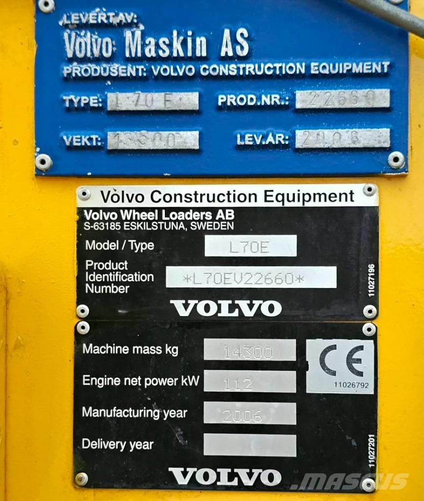 Volvo L 70 E Iekrāvēji uz riteņiem