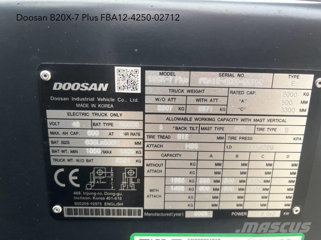 Doosan B 20 X-7 Plus Elektriskie iekrāvēji