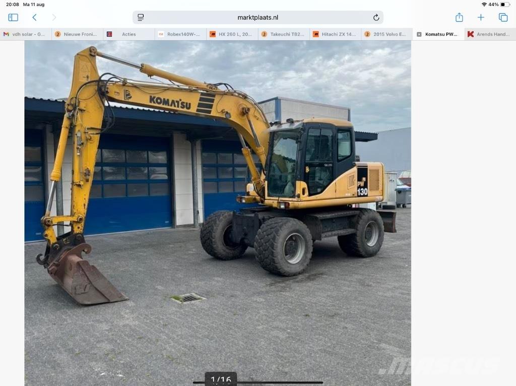 Komatsu PW 130-7K Ekskavatori uz riteņiem