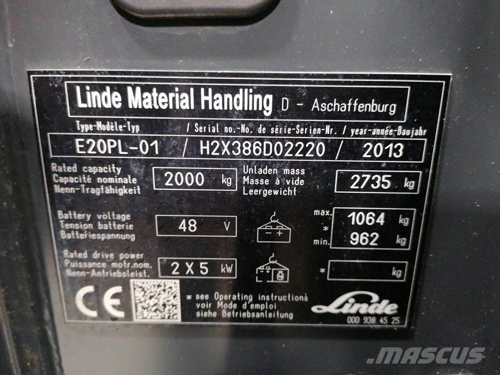 Linde E20PL-01 Elektriskie iekrāvēji