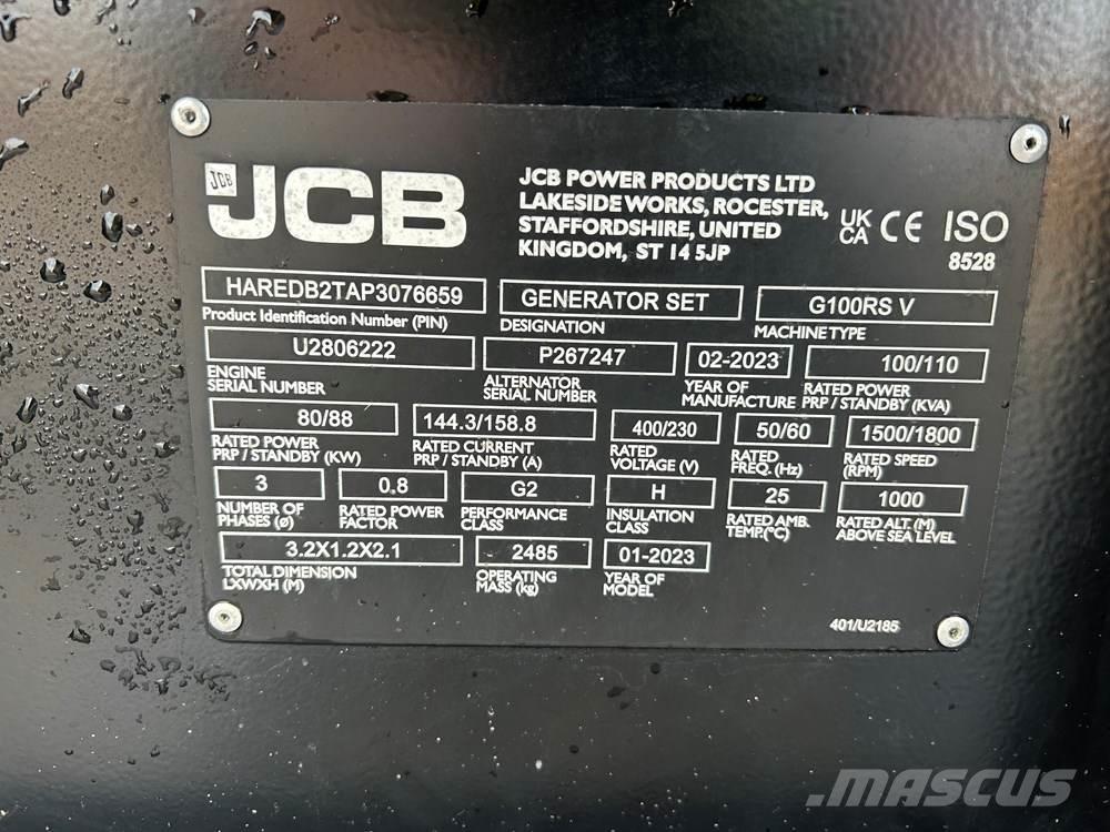 JCB G100RS Dīzeļģeneratori