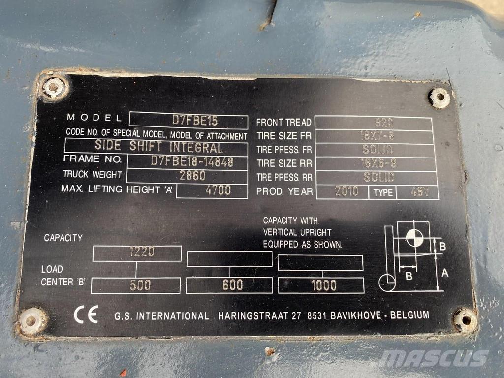 Toyota 7FBEF15 Elektriskie iekrāvēji