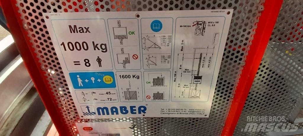  MABER MB A 800 Pacēlāji, vinčas un materiālu lifti