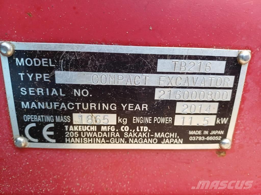 Takeuchi TB 216 Mini ekskavatori < 7 t