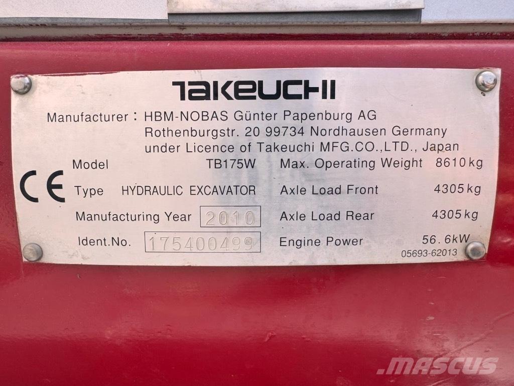 Takeuchi TB 175 W Ekskavatori uz riteņiem