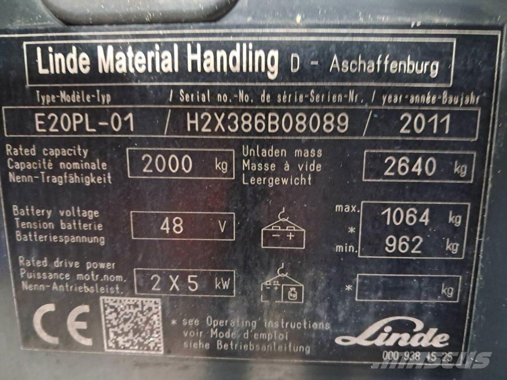Linde E20PL-01 Elektriskie iekrāvēji