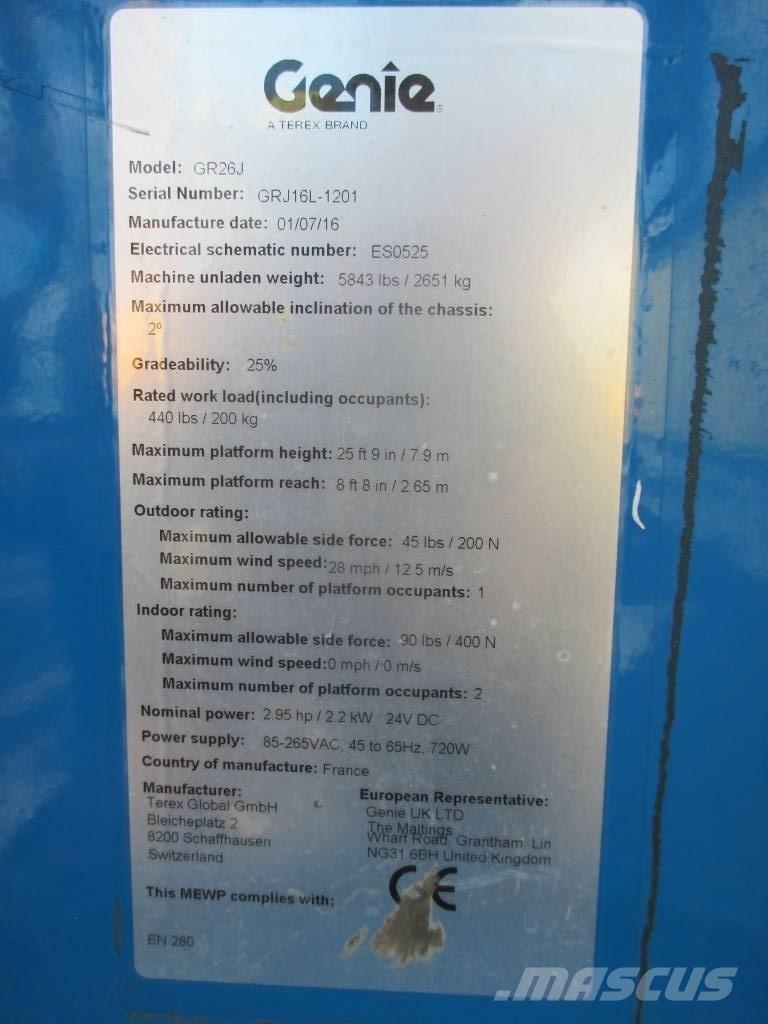 Genie GR 26 J Vertikālie pacēlāji
