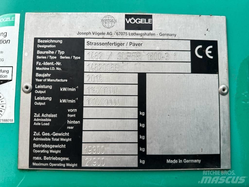 Vögele Super 1800-3i Asfalta klājēji